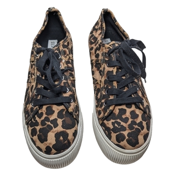 Steve Madden Emmi Leopard Print Platform Sneakers Sz 8 - Picture 1 of 9